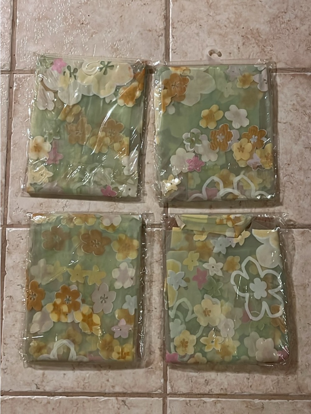 vintage new sheer curtain panels floral - pastel colors (4) 63Lx40W”